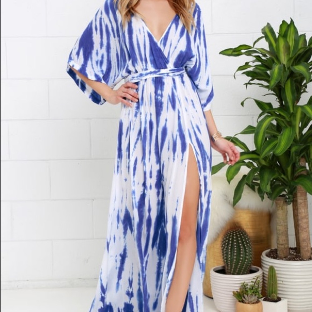 Lulu’s Tie-Dye Maxi Wrap Dress